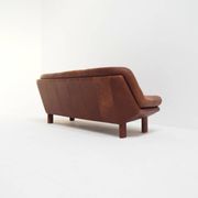 3-Seater Sofa with Great Patina in Brown Leather Upholstery