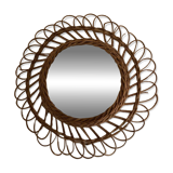 Vintage Rattan Witch Mirror