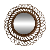Vintage Rattan Witch Mirror