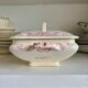 Creil & Montereau square vegetable tureen in ironware, "Centaurée" service