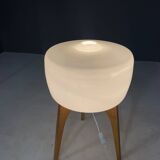 Grand lampadaire ULUV, bois et verre dépoli, Tchécoslovaquie, années 1960