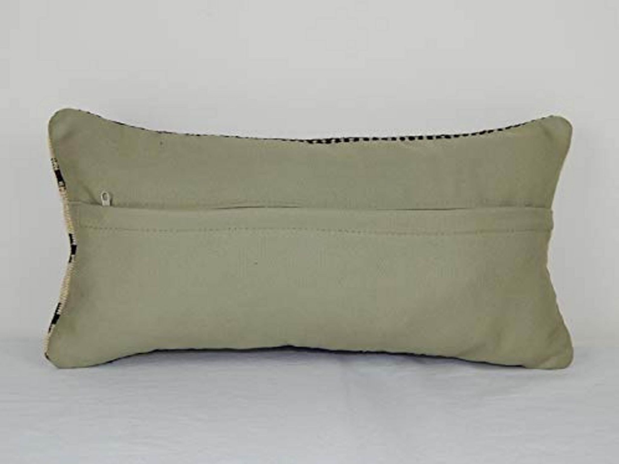 Handmade simple and plain organic color wool kilim throw pillow cover, 10'' x 20'' (25 x 50 cm)