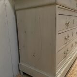 Patinated desk chest of drawers