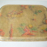 Old service tray 1950s/60s fiberglass decoration carrot bread kitchen