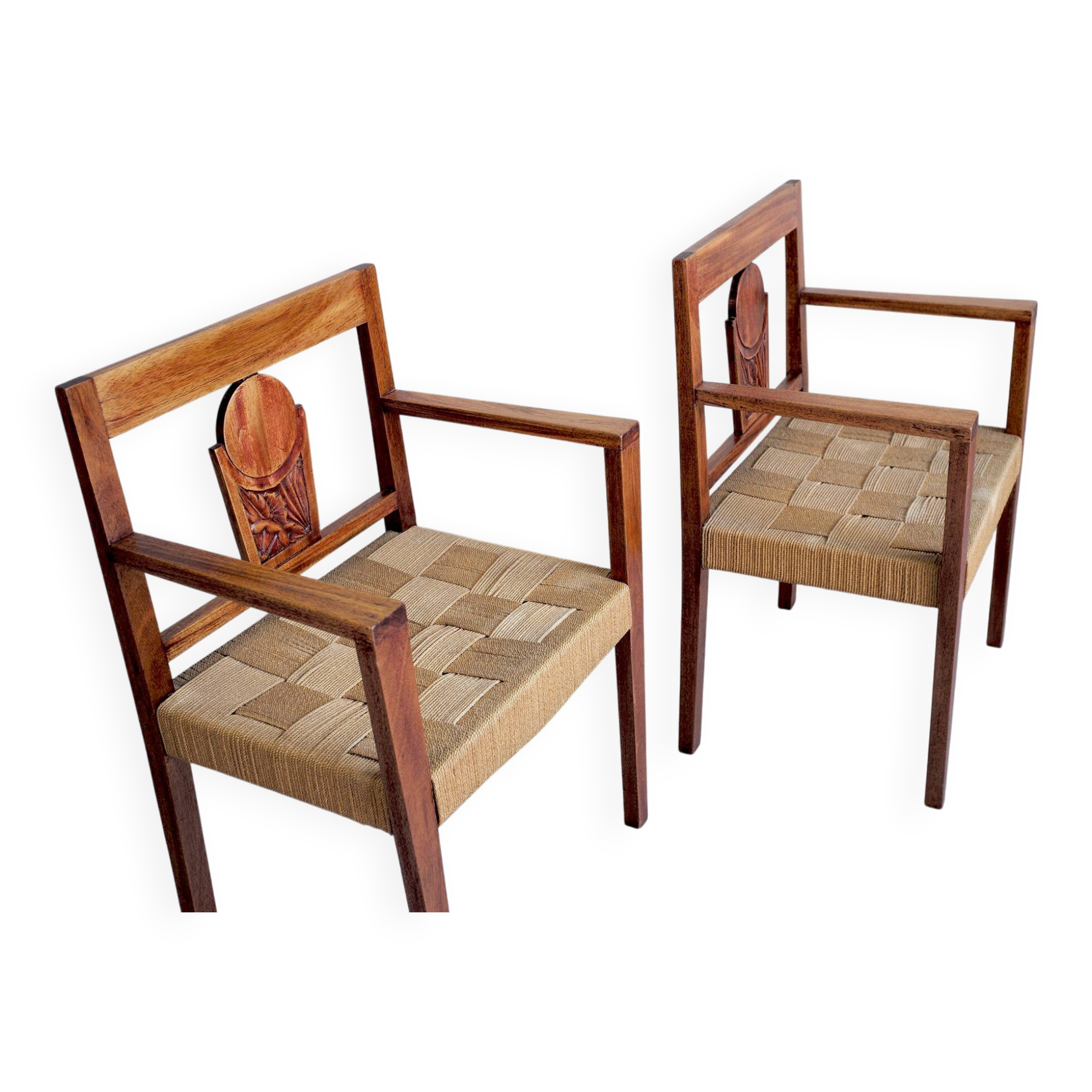Pair of colonial armchairs, 1950