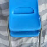 Pair of tubular metal child chains and plastic seat