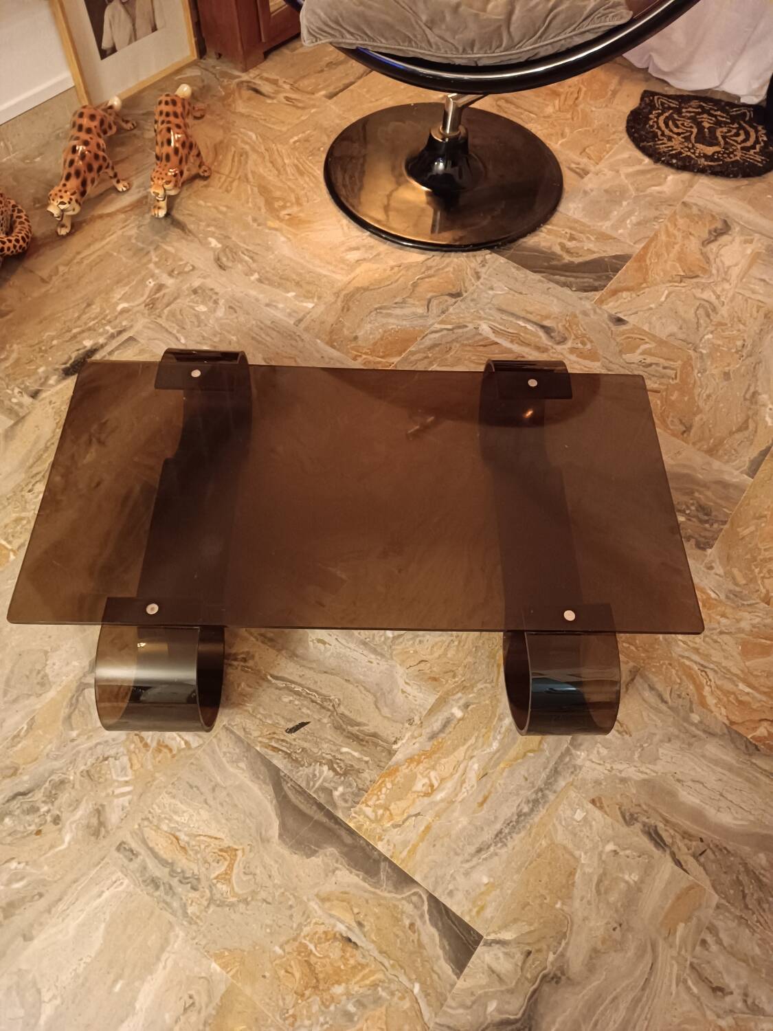 Vintage plexiglass coffee table