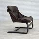 1970s, Swedish design by Åke Fribytter, armchair, furniture leather.