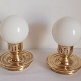 Pair of golden lamps