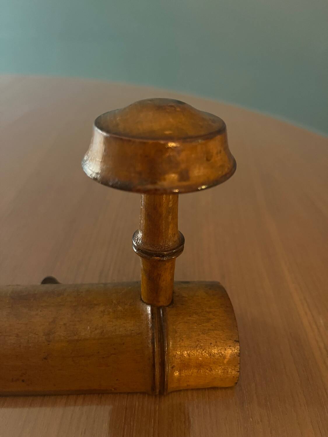 Old wooden wall coat rack