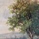 Tableau, huile sur toile encadrée "Paysage lacustre animé" signé Michel, XIXème s.