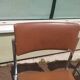 Pair of office chair oem strafor vintage 1960 - chrome skaï brown