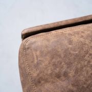 Vintage swing armchair and stool in leather by reinhold adolf for cor, 1970s, set of 2