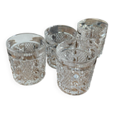 4 crystal whiskey glasses