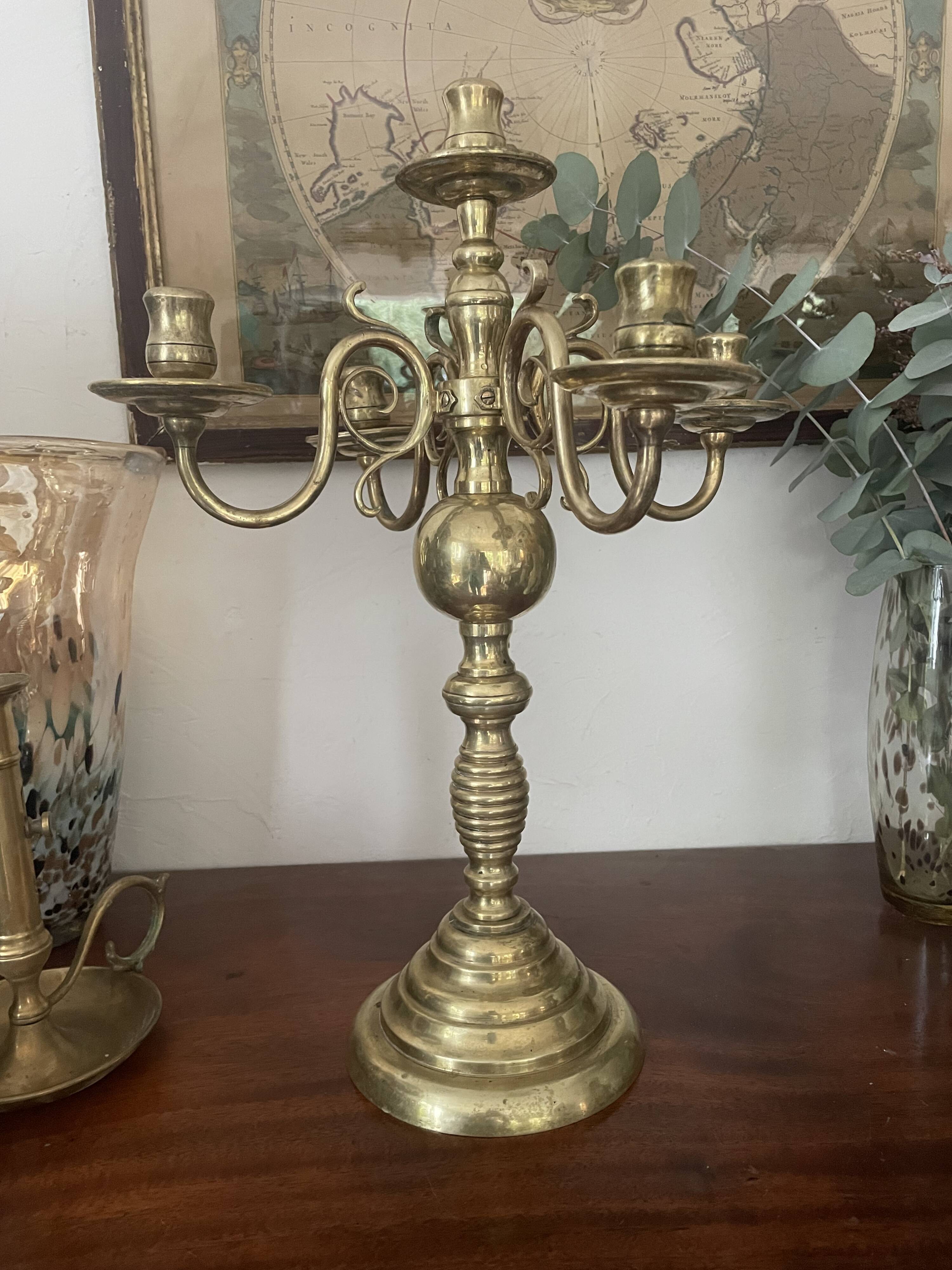 Brass candlestick 46cm