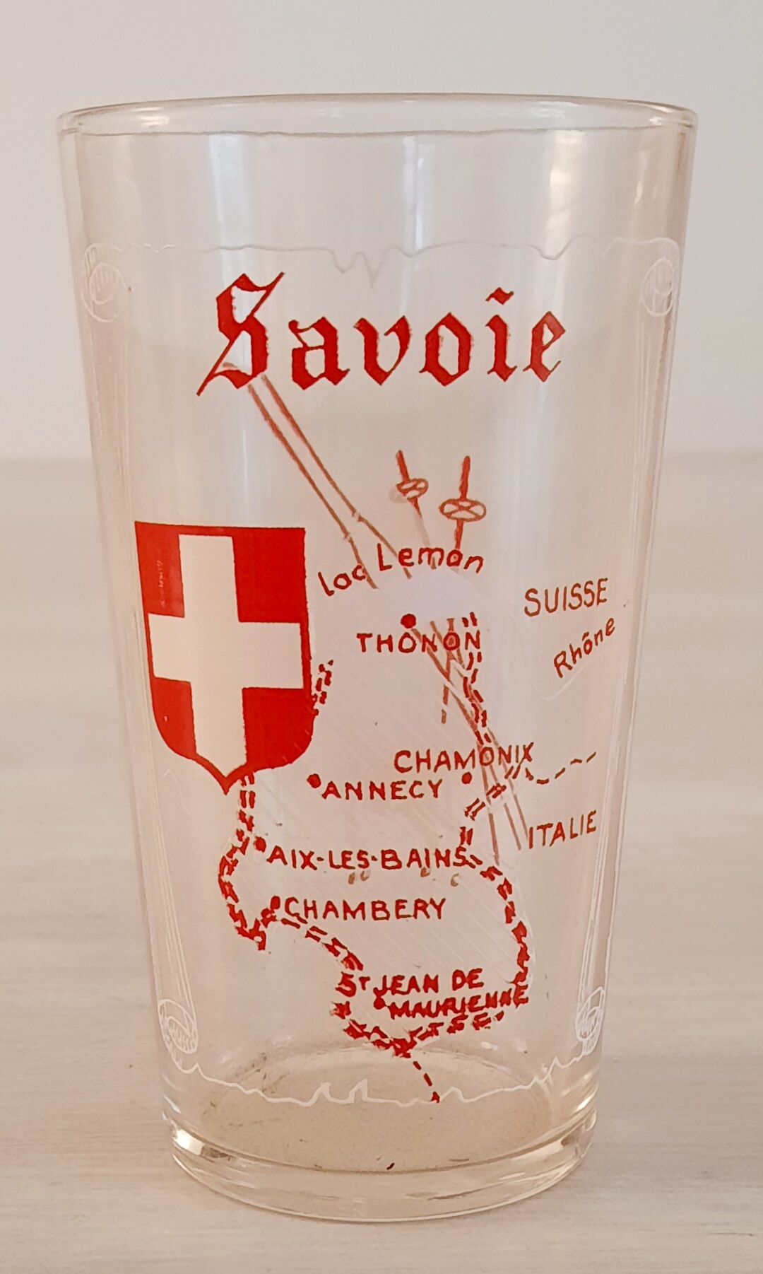 6 orangeade glasses - lemonade - water - regional theme - vintage