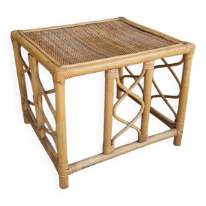 Table basse en rotin