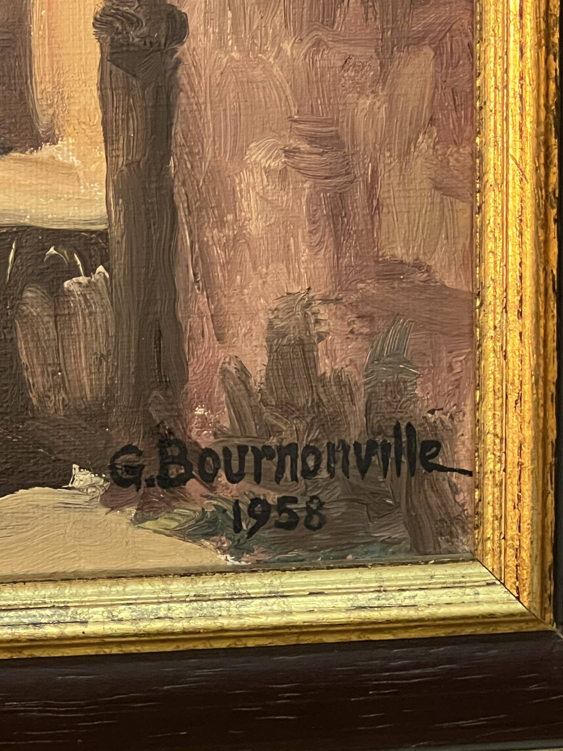 Painting by G. Bournonville, signed and dated 1958, oil on canvas