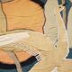 Tapestry and silk a bird decor 1930 geometry cutting in the state