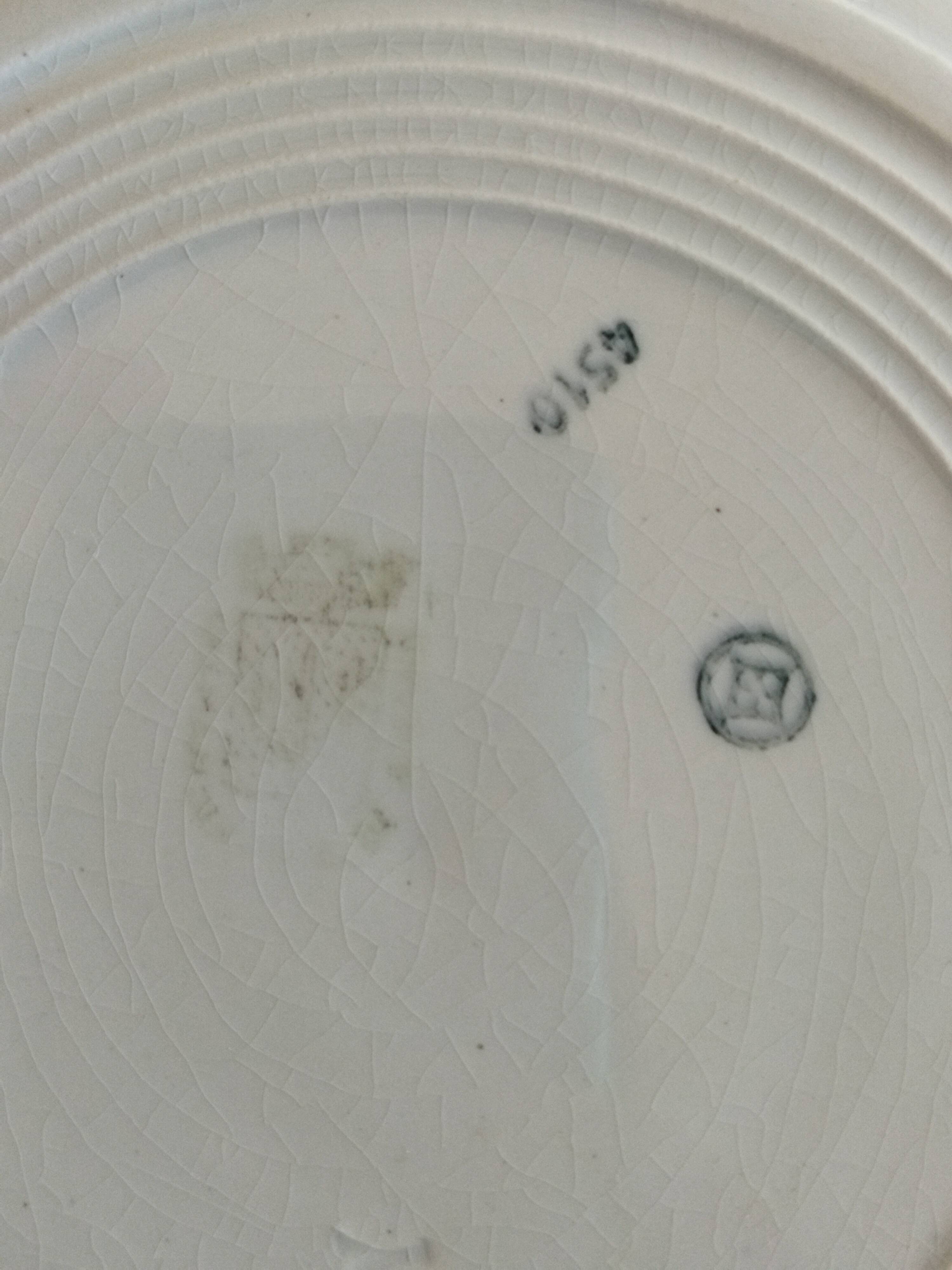 8 iron earthenware plates (St Amand Hamage HB & Cie Sarreguemines Digoin)