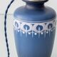 Paire de lampes de table en céramique néerlandaises du milieu du siècle moderne avec nouveaux abat-jours Liberty
