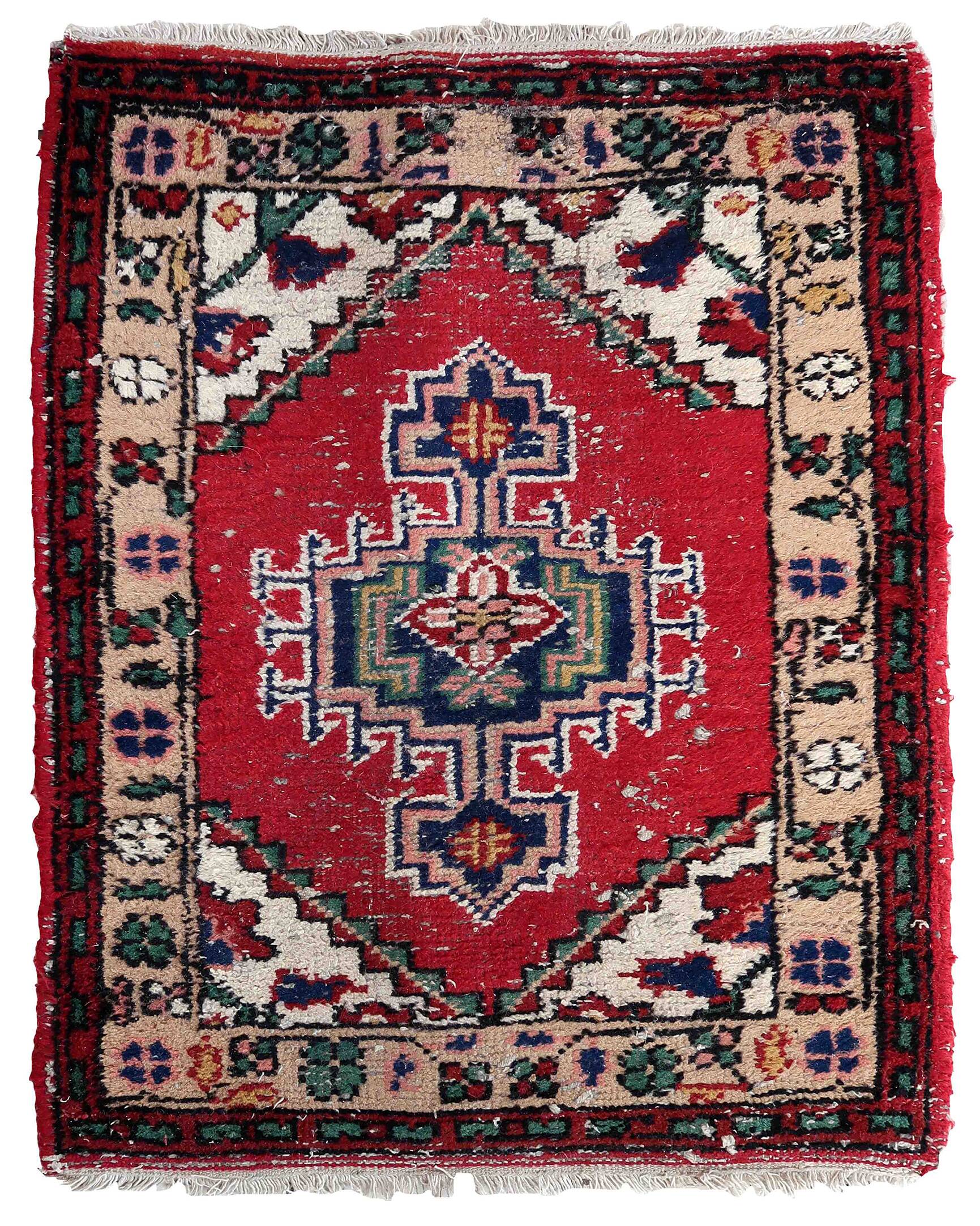 Tapis Vintage Hamadan en Laine (65cm x 89cm), Années 1970