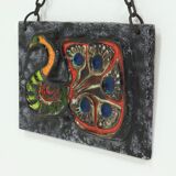 Glazed Ceramic Wall Plaque by Ruscha 1970s