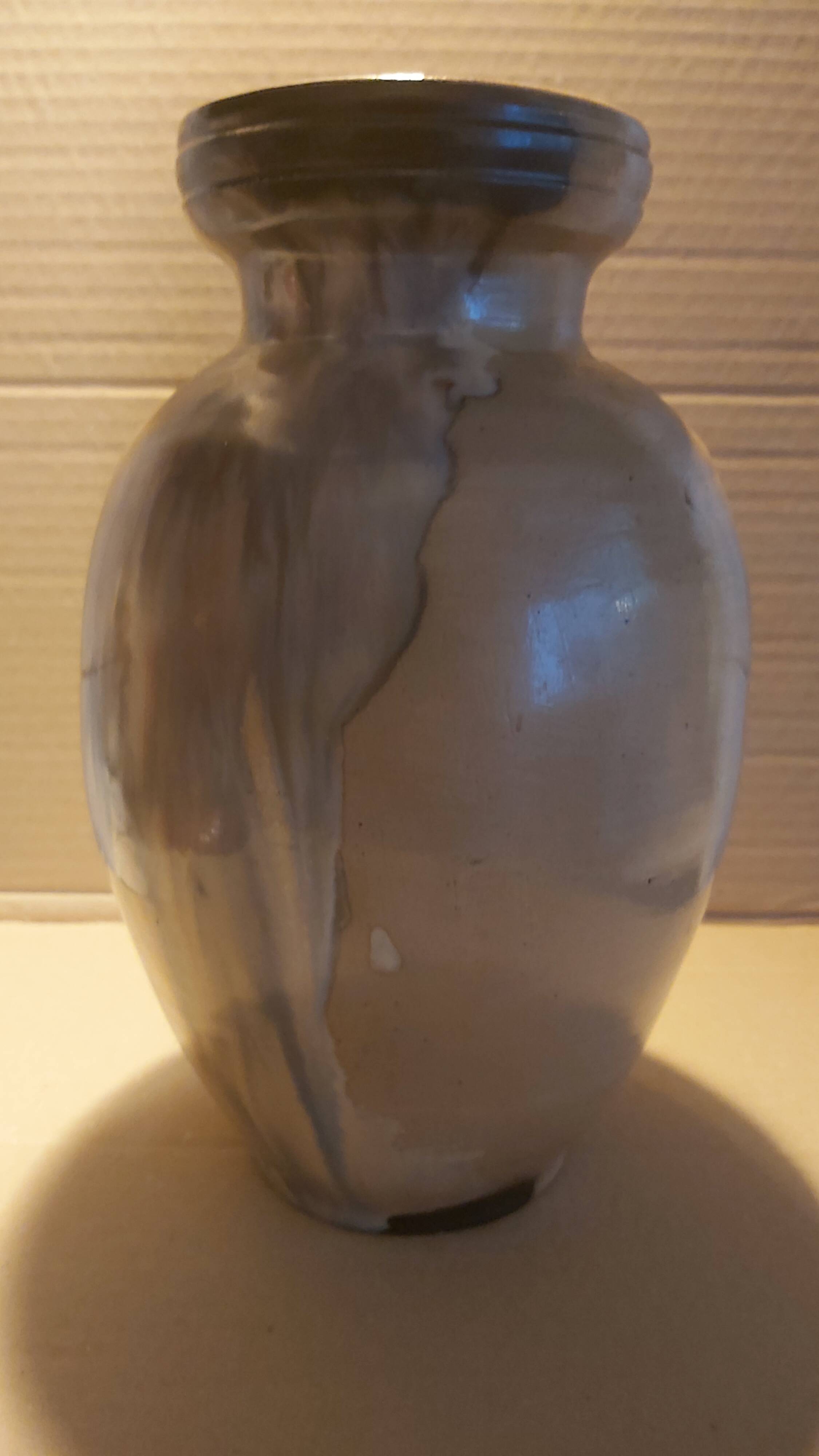 Salt Stoneware Vase, Signed Losson (Bouffioulx)