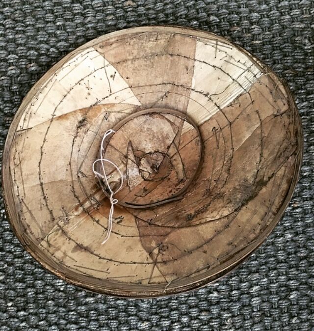 Asian straw and rattan hat