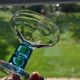 4 vintage blue footed champagne glasses