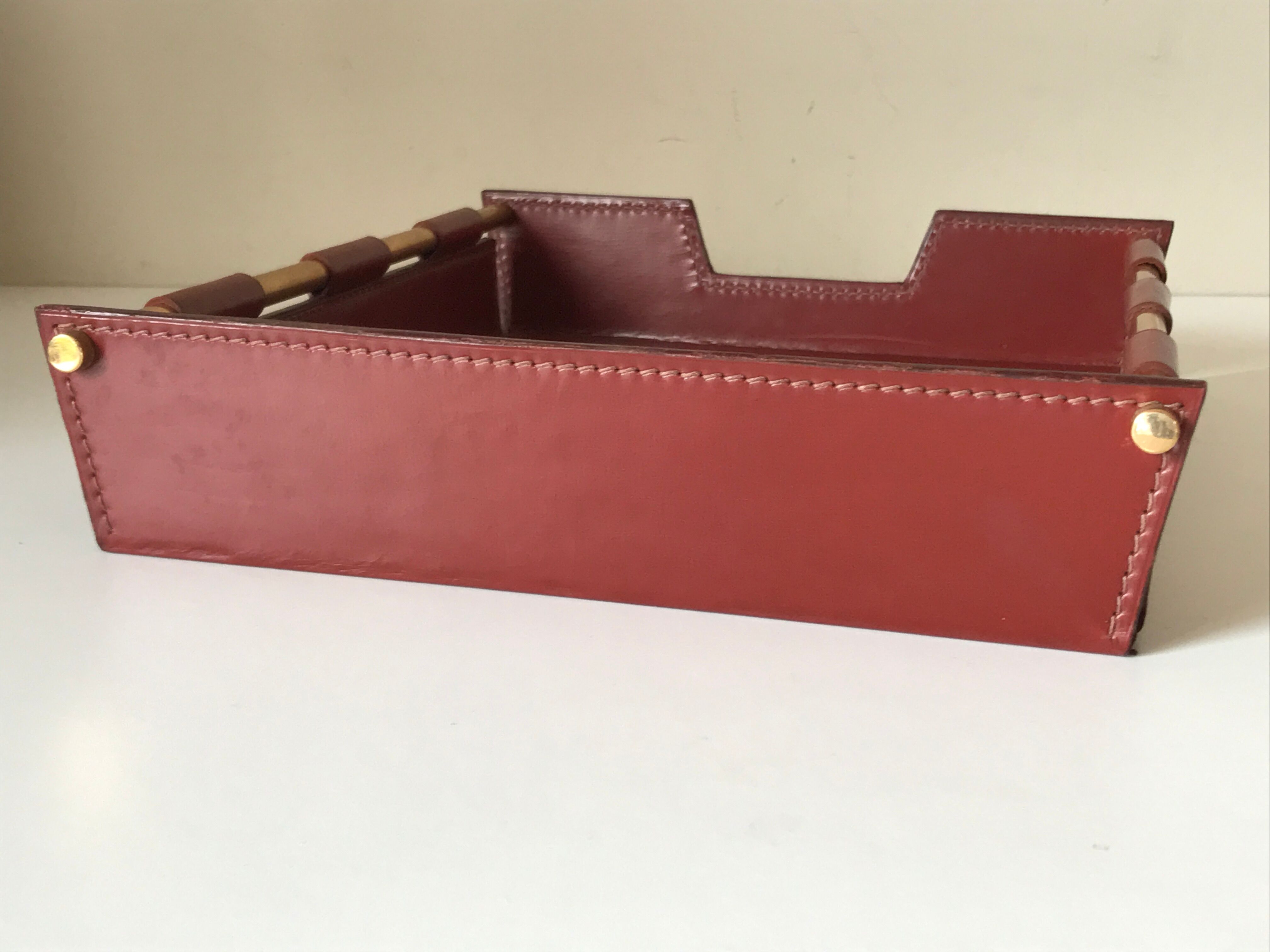 Vintage quilted leather desk set design 70 years