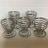 Five spiral spring eggcups