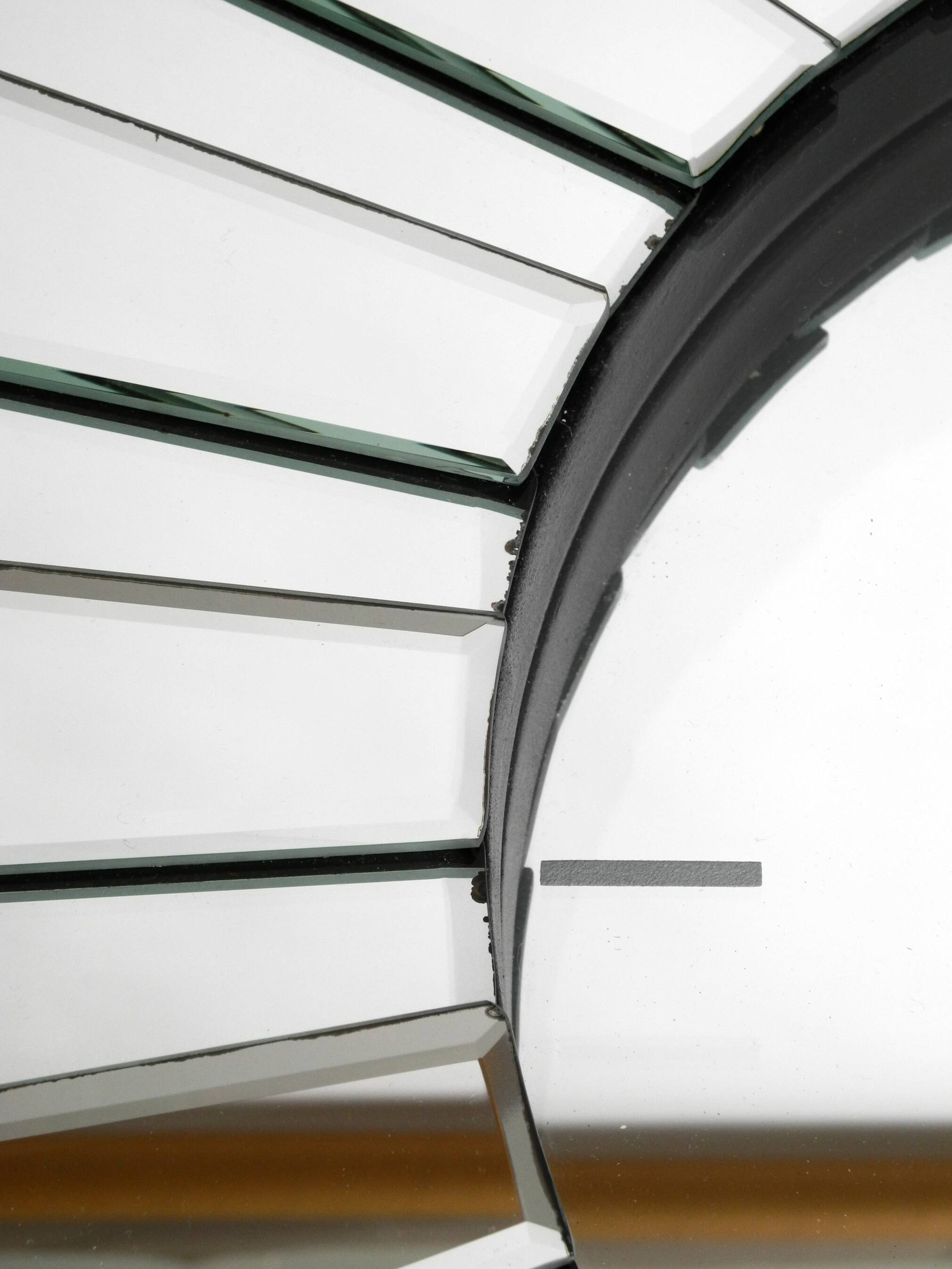 Gigantic rare heavy Sunburst mirror wall clock from the 1970s | Ø 70 cm