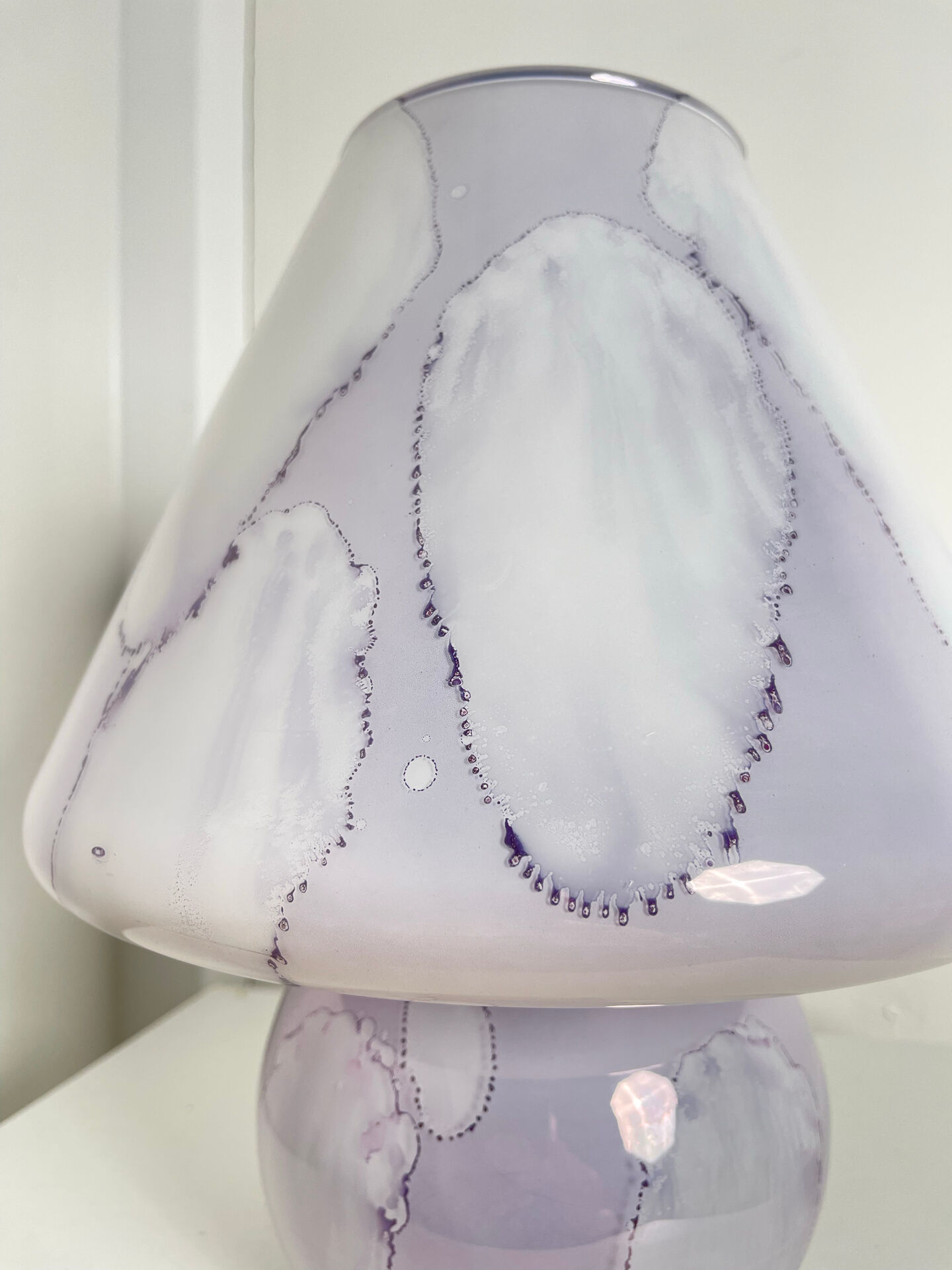 1970s glass mushroom lamp