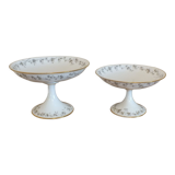 Duo of porcelain display cups of the depot rue Drouot in Paris