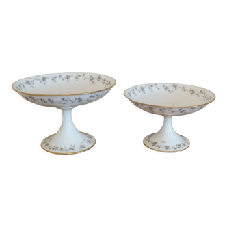 Duo of porcelain display cups of the depot rue Drouot in Paris
