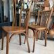 Pair of vintage Baumann bistro chairs in wood.