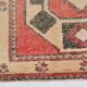 4x12 Coral Red & Beige Vintage Runner Rug,106x375 Cm