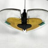 Postmodern Italian Thick Murano glass chandelier from 80s