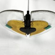 Lustre italien postmoderne en verre de Murano épais des années 80