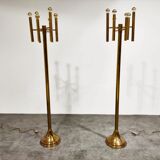 Pair of brass Sciolari floor lamps, 1970s