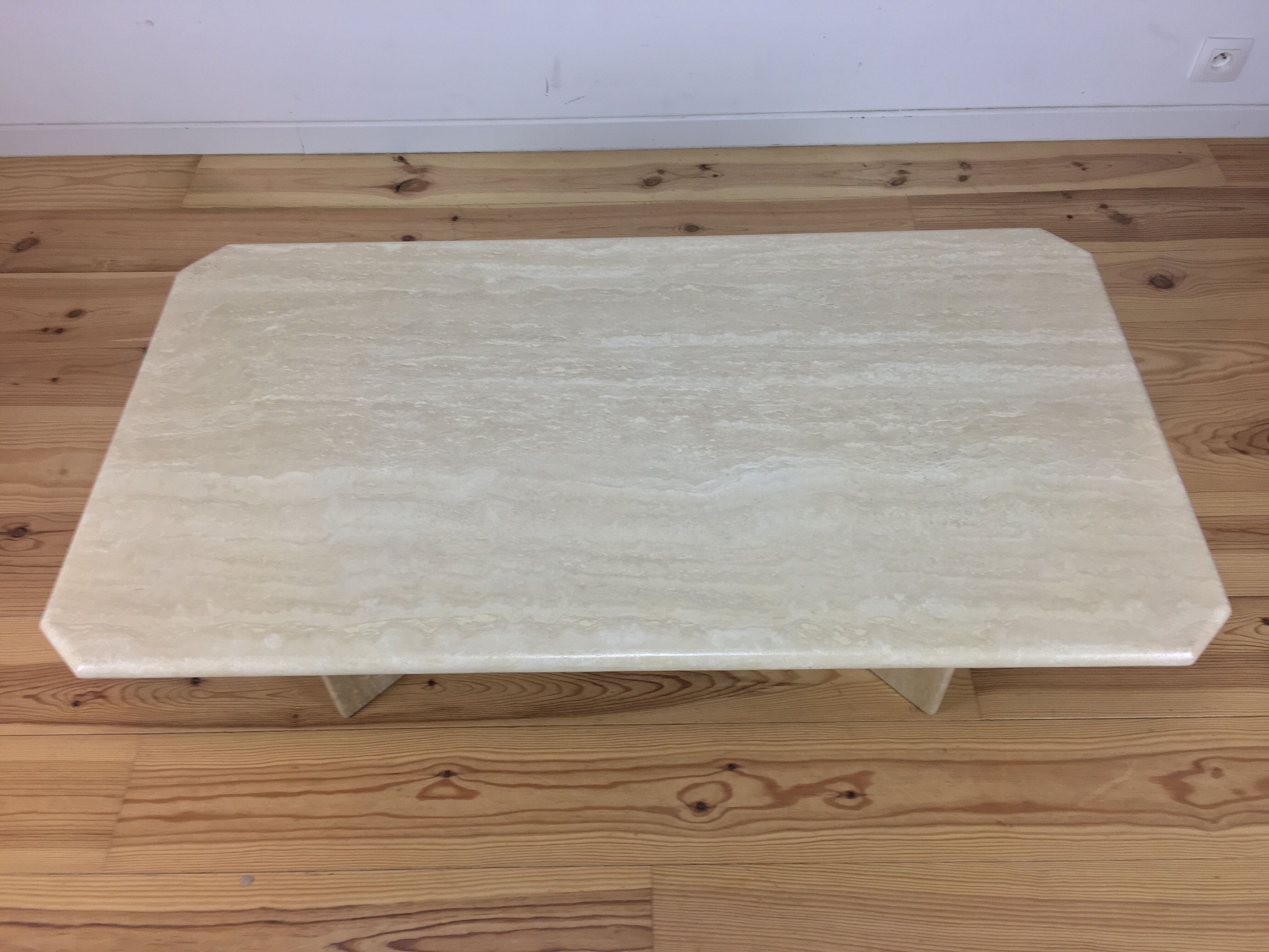 Travertine coffee table