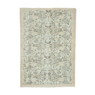 Handwoven anatolian beige carpet 166 cm x 231 cm