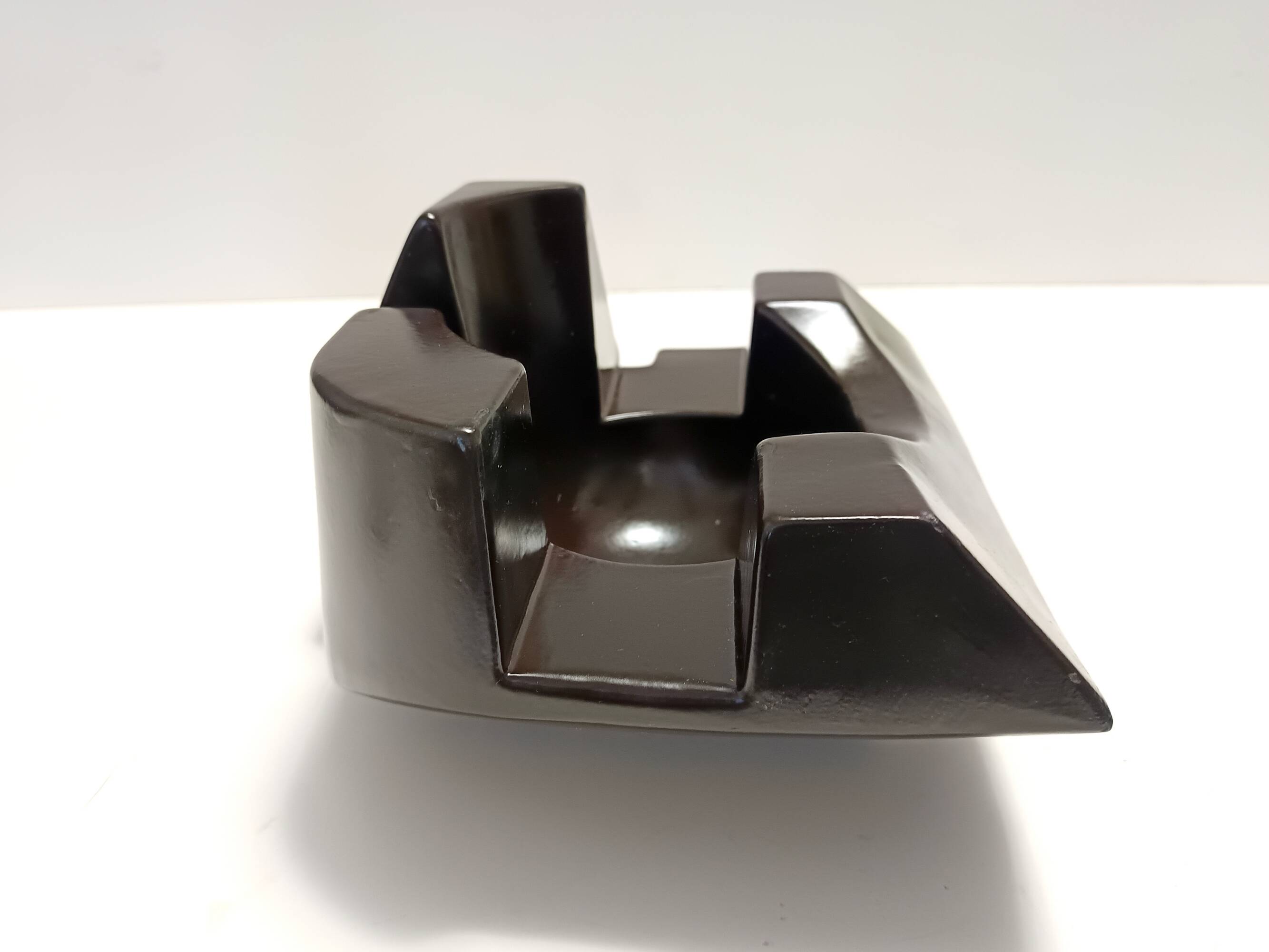 Brown Glazed Ceramic Trinket Bowl or Sculpture, Italy