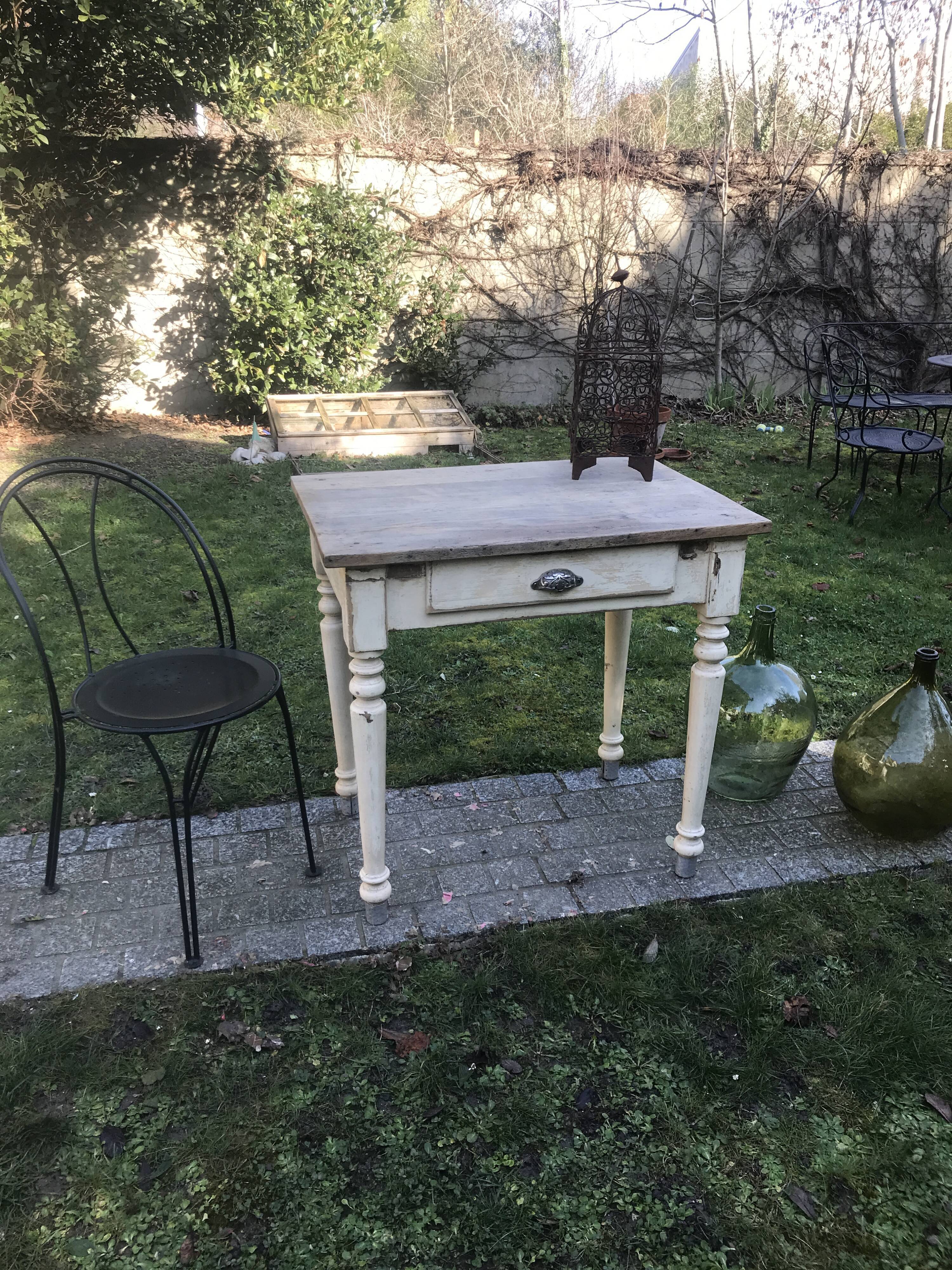 Ancient small farm kitchen table 1940