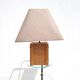 Vintage lamp 1980 bamboo foot and woven lampshade