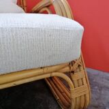 Mid-Century Rattan and Bamboo Canapé, Italy, 1960s