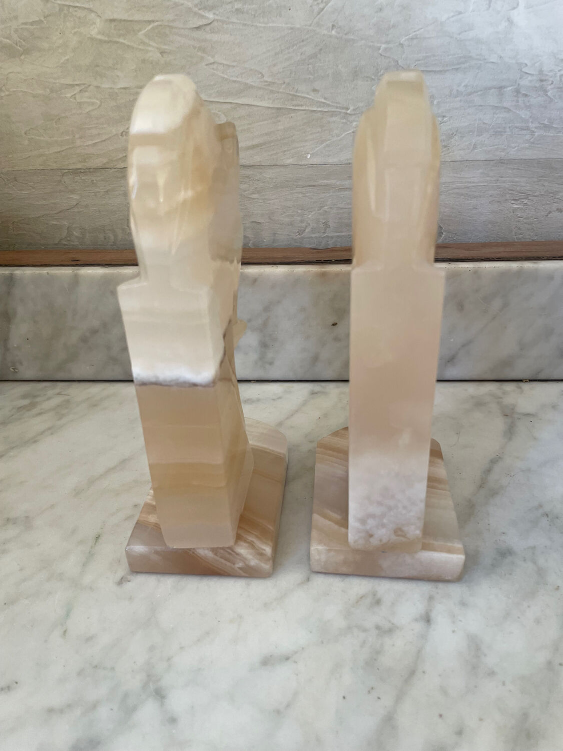 Pair of horse bookends in onyx