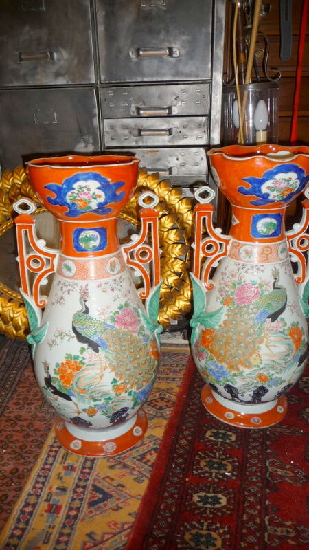 Pair of vases mounted in Imari, Japan