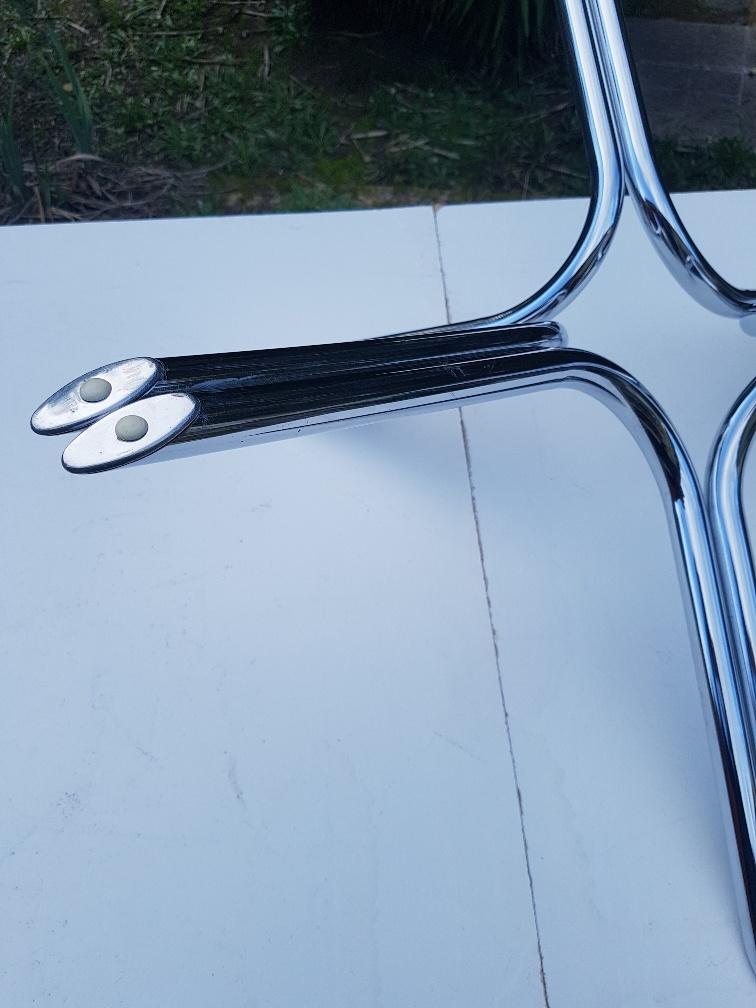 Chrome design coffee table and smoky glass 70s